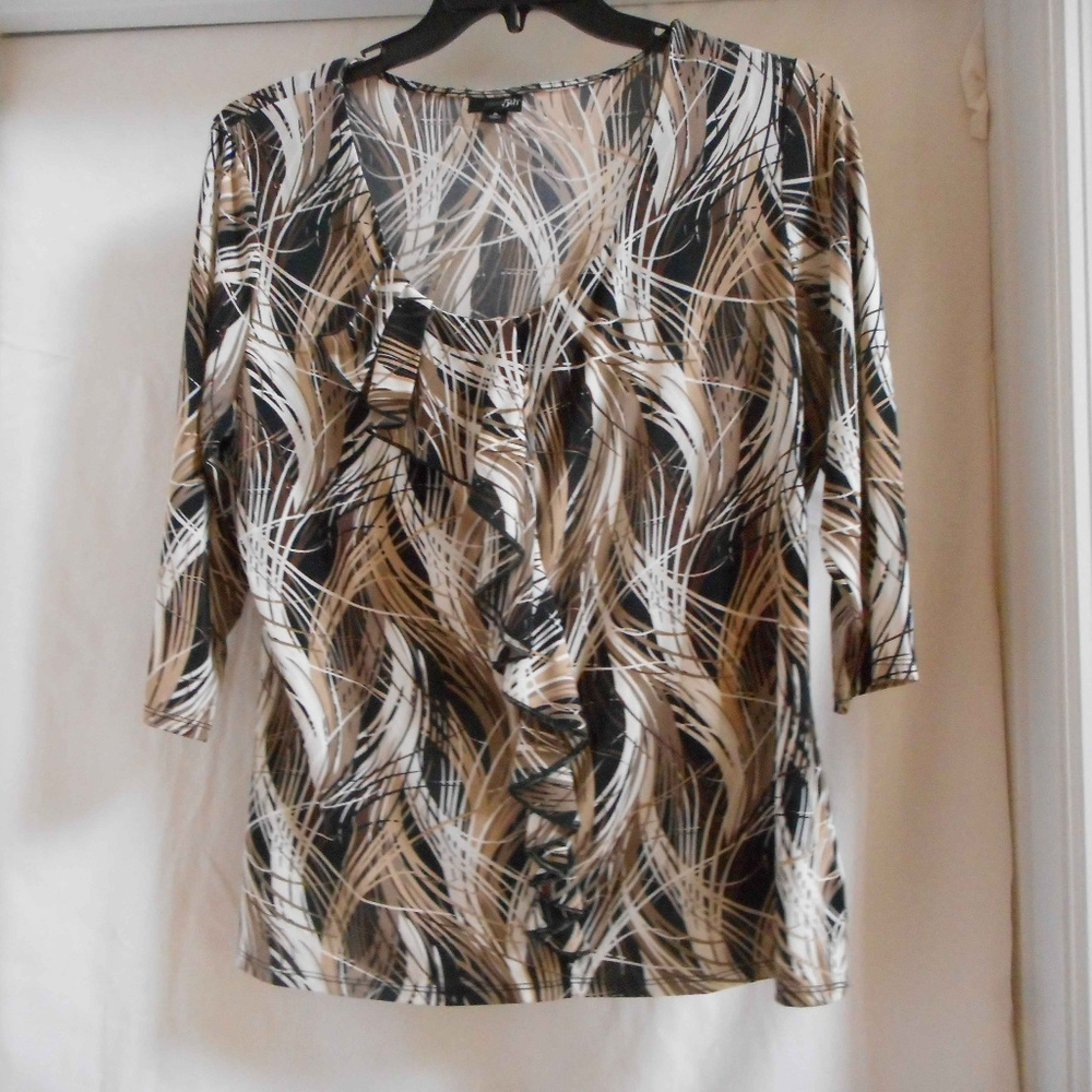 Ladies Brown & Tan top